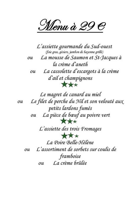 saint honore menu